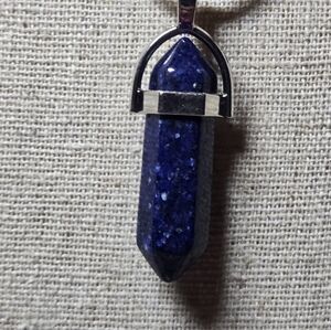 Elegant Blue Lapis Stone Pendant Necklace & Earrings Tb75j